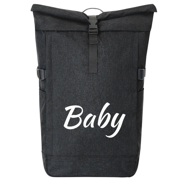 Kurierrucksack Baby Schriftzug 30-44 Liter Black Melange