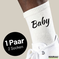 Socken Baby Schriftzug Größe 37/46 White Motiv Tennissocken