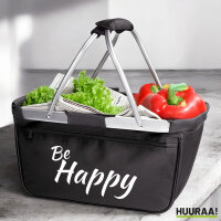 Einkaufskorb faltbar Be Happy Schriftzug 20 Liter...