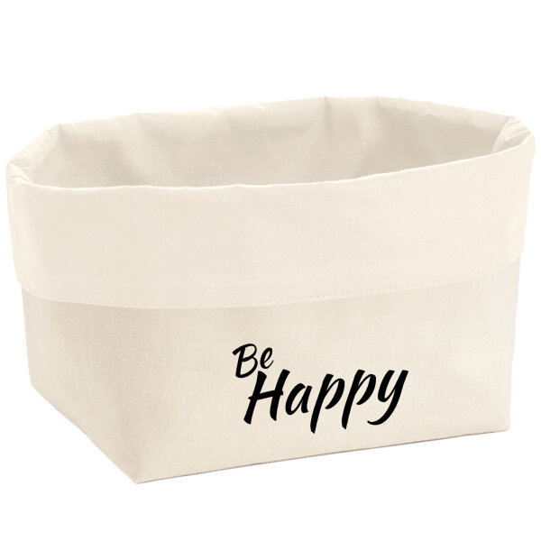 Organizer Be Happy Schriftzug Aufbewahrungskorb