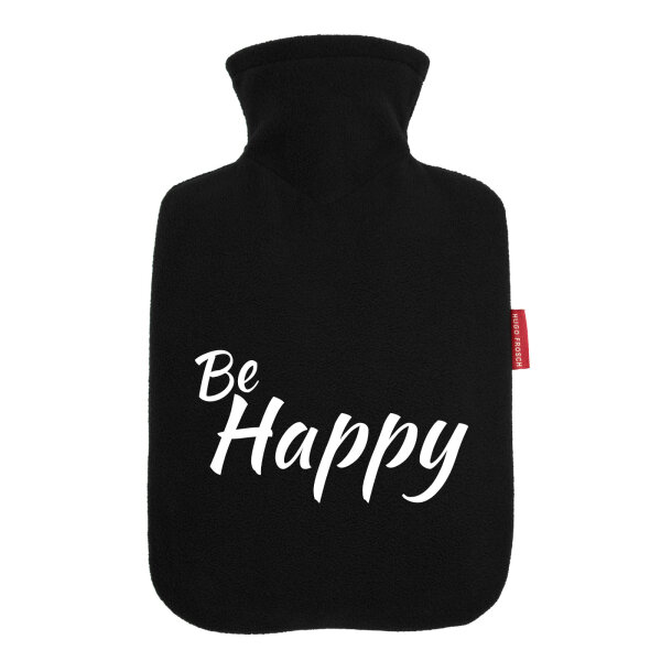 Wärmflasche Be Happy Schriftzug