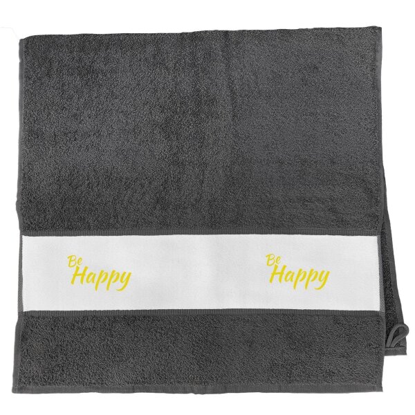Handtuch Be Happy Schriftzug 50x100cm