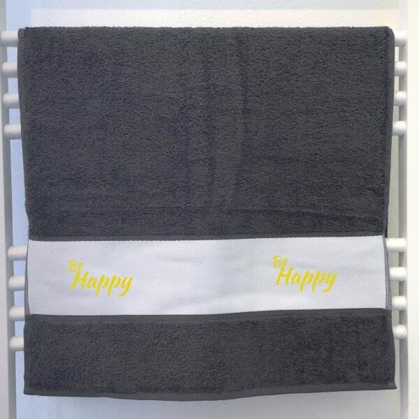 Handtuch Be Happy Schriftzug 50x100cm