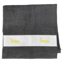 Handtuch Be Happy Schriftzug 50x100cm