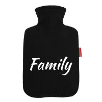 Wärmflasche Family Schriftzug