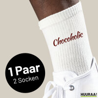 Socken Chocoholic Schriftzug Größe 37/46 White Motiv Tennissocken