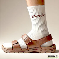 Socken Chocoholic Schriftzug Größe 37/46 White Motiv Tennissocken