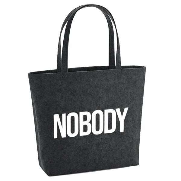 Filzshopper Nobody Schriftzug 22 Liter Filztasche