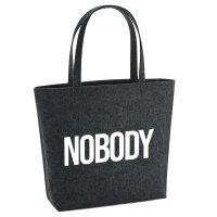 Filzshopper Nobody Schriftzug 22 Liter Filztasche