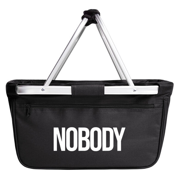 Einkaufskorb faltbar Nobody Schriftzug 20 Liter Tragekorb Black