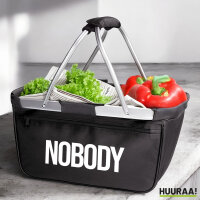 Einkaufskorb faltbar Nobody Schriftzug 20 Liter Tragekorb...