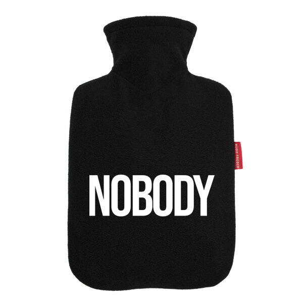 Wärmflasche Nobody Schriftzug