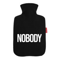 Wärmflasche Nobody Schriftzug