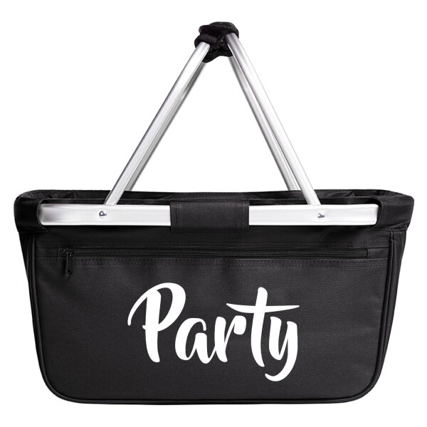 Einkaufskorb faltbar Party Schriftzug 20 Liter Tragekorb Black