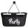 Einkaufskorb faltbar Party Schriftzug 20 Liter Tragekorb Black