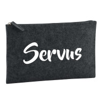 Kulturbeutel Servus Schriftzug 1 Liter Filz Charcoal...