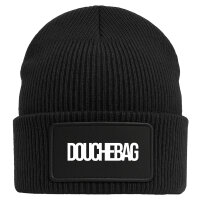 Beanie Douchebag Schriftzug Black Mütze
