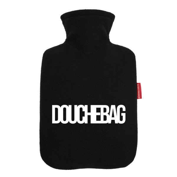 Wärmflasche Douchebag Schriftzug