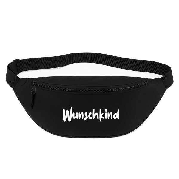 Bauchtasche Wunschkind Schriftzug 2,5 Liter Black Crossbody Bag