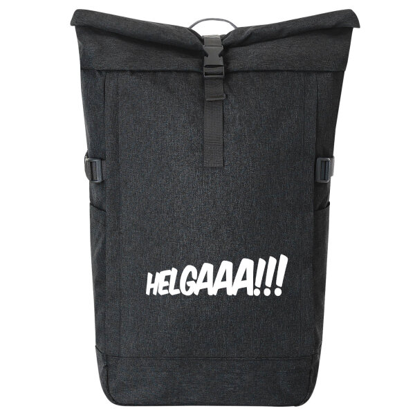 Kurierrucksack Helgaaa Schriftzug 30-44 Liter Black Melange