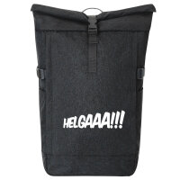 Kurierrucksack Helgaaa Schriftzug 30-44 Liter Black Melange