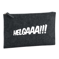 Kulturbeutel Helgaaa Schriftzug 1 Liter Filz Charcoal...