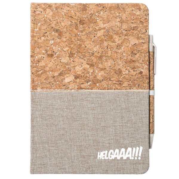 Notizbuch A5 Helgaaa Schriftzug 80 Blatt inkl. Kugelschreiber