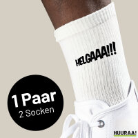 Socken Helgaaa Schriftzug Größe 37/46 White Motiv Tennissocken