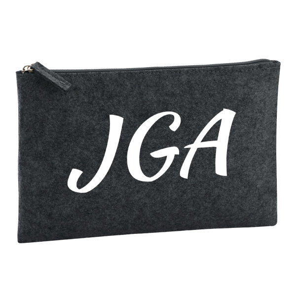 Kulturbeutel JGA Junggesellenabschied 1 Liter Filz Charcoal Kosmetiktasche