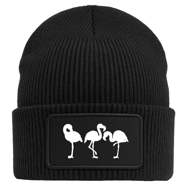 Beanie Flamingos Silhouette Black Mütze
