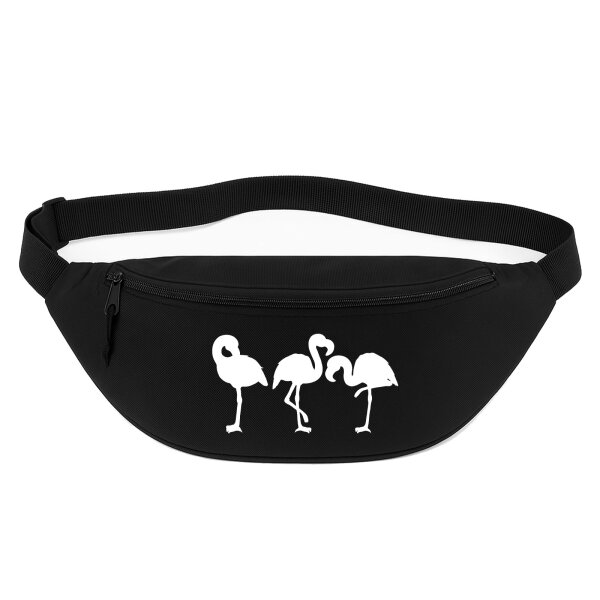 Bauchtasche Flamingos Silhouette 2,5 Liter Black Crossbody Bag