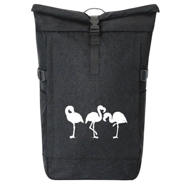 Kurierrucksack Flamingos Silhouette 30-44 Liter Black Melange