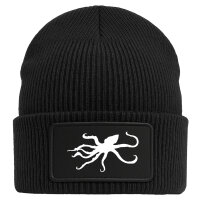 Beanie Oktopus Silhouette Black Mütze
