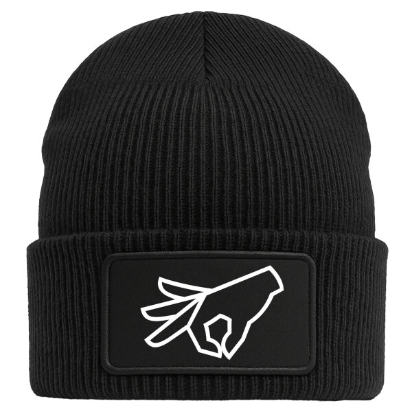 Beanie Reingeguckt Hand Black Mütze