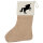 Weihnachtsstrumpf Einhorn Silhouette Beige