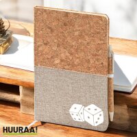 Notizbuch A5 Würfel Dice 80 Blatt inkl. Kugelschreiber