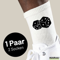 Socken Würfel Dice Größe 37/46 White Motiv Tennissocken