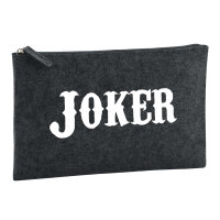 Kulturbeutel Joker Schriftzug 1 Liter Filz Charcoal...