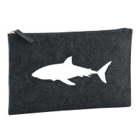 Kulturbeutel Hai Silhouette 1 Liter Filz Charcoal...