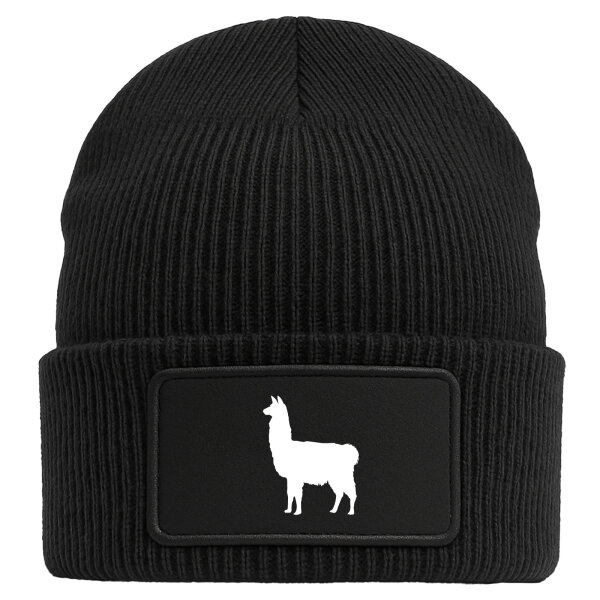 Beanie Lama Silhouette Black Mütze