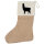 Weihnachtsstrumpf Lama Silhouette Beige