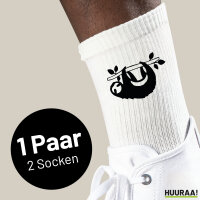 Socken Faultier Silhouette Größe 37/46 White...