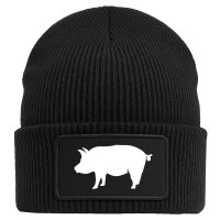 Beanie Schwein Silhouette Black Mütze