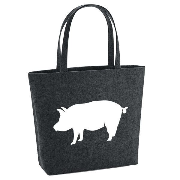 Filzshopper Schwein Silhouette 22 Liter Filztasche