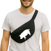 Bauchtasche Schwein Silhouette 2,5 Liter Black Crossbody Bag