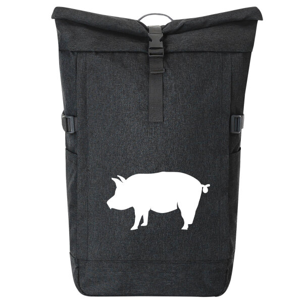 Kurierrucksack Schwein Silhouette 30-44 Liter Black Melange
