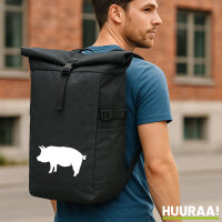 Kurierrucksack Schwein Silhouette 30-44 Liter Black Melange