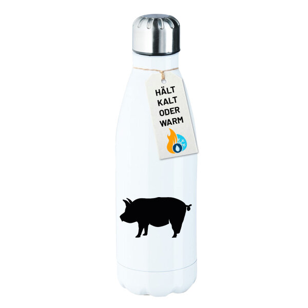 Edelstahl-Trinkflasche Schwein Silhouette 500ml Wasserflasche