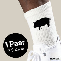 Socken Schwein Silhouette Größe 37/46 White...