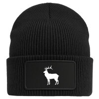 Beanie Hirsch Silhouette Black Mütze